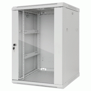 Armoire murale 19 pouces MHT151 avec porte en verre - hauteur 20U - profondeur 450 mm - gris - Bravour® Armoire murale 19 pouces MHT151 avec porte en verre - hauteur 20U - profondeur 450 mm - gris - Bravour®