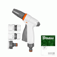 Bradas Kit avec douchette de pulvérisation raccords rapides - Pistolet pulvérisateur Quick White LINE 4536 - 5907544424536