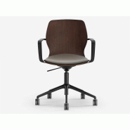 Chaise de réunion design coque en bois et rembourrage