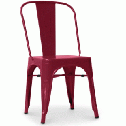 Chaise TOLIX originale Modèle A – Couleur Bordeaux – Reconditionnée par VESTO TOLIX CHSHN45x55MetaBord