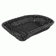 Corbeille effet osier PP noir 30x22x7cm - par 12