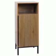 Décoshop26 - Commode de salle de bain effet bois naturel 98x39x30cm avec 1 porte et 3 compartiments 04_0009223 - 3000267374705