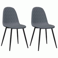Décoshop26 - Set de 2 chaises de salle à manger coutures losange en tissu velours gris foncé DEC025524 - gris 3000255295081 Décoshop26 - Set de 2 chaises de salle à manger coutures losange en tissu velours gris foncé DEC025524 - gris 3000255295081