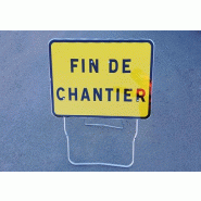 Panneau de signalisation fin de chantier - Classe 1 - Acier Galvanisé