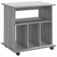 Helloshop26 - Armoire roulante rangement bureau 60 x 45 x 60 cm surface stable praticité moderne en bois d'ingénierie gris 02_0048536 - gris Bois ma