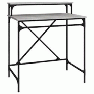 Helloshop26 - Bureau table poste de travail meuble d'ordinateur informatique étude sonoma 80 x 50 x 90 cm bois d'ingénierie et fer 02_0023965 - 3000 Helloshop26 - Bureau table poste de travail meuble d'ordinateur informatique étude sonoma 80 x 50 x 90 cm bois d'ingénierie et fer 02_0023965 - 3000