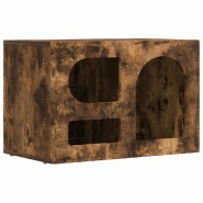 Helloshop26 - Meuble TV moderne épuré 60 x 35 x 40 cm avec étagères rangement pratique en bois d'ingénierie chêne fumé 02_0054778 - Bois massif Helloshop26 - Meuble TV moderne épuré 60 x 35 x 40 cm avec étagères rangement pratique en bois d'ingénierie chêne fumé 02_0054778 - Bois massif