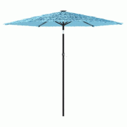 Helloshop26 - Parasol de jardin design carré avec protection solaire 268 x 268 x 226 cm en polyester bleu 02_0056397 - bleu acier 3000239504208