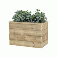 HORTALIA Jardinière en bois avec réserve d’eau Nidum Basic 60 x 34 x 40 cm – Intérieur et extérieur - marron Bois massif N634