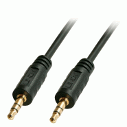 Lindy 35643 Câble audio stéréo 3,5 mm/3 m, prise jack 3,5 mm m/m, plaqué or - noir 35643