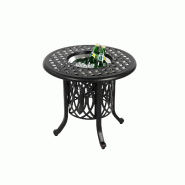 Merax Table d'appoint d'extérieur, table de jardin en aluminium ronde Ø55 cm, avec seau à glace intégré, résistante aux intempéries, antirouill