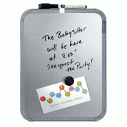 Nobo - Mini Tableau Blanc Magnétique Mural avec Cadre Fin en Métal, Portrait ou Paysage, Poignées et Porte-Marqueur Intégrés, 220 x 280 mm, QB051