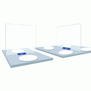 Protection table milieu plexi 3mm 1 façade 600x600mm + socle 200x75mm