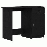 VidaXL Bureau avec porte Chêne noir 100 x 50 x 76 cm Bois d'ingénierie Modèle Vega Master Élégance - 862464