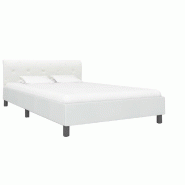 VidaXL Cadre de lit sans matelas blanc similicuir 140x200 cm Modèle Quervélia - 284873