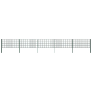 Vidaxl panneau de clôture avec poteaux fer 8,5 x 0,8 m vert 278608