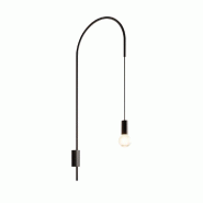Zafferano - Applique Filo, orientable à 200, métal peint, ampoule E27 max 60W incluse, H 110cm - Noir - noir 8054346790172