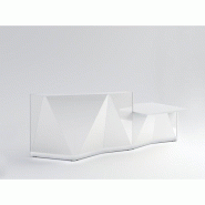 Banque d'accueil droite Alpa avec PMR - MDD - Blanc brillant, Droite_1