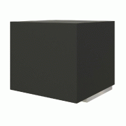 Caisson de rangement 1 tablette noir et socle inox 76x76x70cm