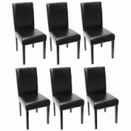 Décoshop26 - Lot de 6 chaises de salle à manger cuisine en cuir noir pieds en bois foncés design moderne 04_0002109 - noir 3000086132692 Décoshop26 - Lot de 6 chaises de salle à manger cuisine en cuir noir pieds en bois foncés design moderne 04_0002109 - noir 3000086132692