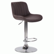 Décoshop26 - Tabouret de bar chaise haute x1 en PVC marron coutures verticales support en métal chromé 10_0005093 - marron 3000252459264 Décoshop26 - Tabouret de bar chaise haute x1 en PVC marron coutures verticales support en métal chromé 10_0005093 - marron 3000252459264