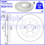 Disque de frein Delphi BG5151C - boîte de 2 disques - arrière - plein Disque de frein Delphi BG5151C - boîte de 2 disques - arrière - plein