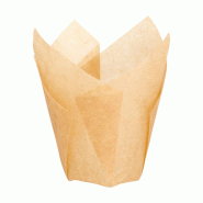 ECOLOMIQUE - 120 Pcs - Caissette de cuisson forme tulipe en papier brun siliconé Ø3 cm 11 x 11 x 6 cm - marron papier ECO209CPST1MBX