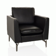 Fauteuil lounge / Canapé une place BAVERO PU noir hjh OFFICE - noir plastique 736520