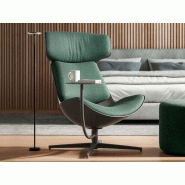 Fauteuil Lounge Doria grand confort avec tablette et tissu laine Fauteuil Lounge Doria grand confort avec tablette et tissu laine