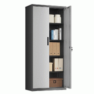 Helloshop26 - Armoire de rangement en acier placard de bureau à 5 niveaux double porte meuble de rangement pour garage bureau 12_0007857 - métal 300