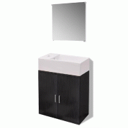 Helloshop26 - Ensemble de meubles de salle de bains trois pièces noir 48 x 25 x 48 cm design moderne finition mate en aggloméré noir 02_0046355 - n