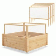 Helloshop26 - Jardinière carre potager extérieur en bois de sapin avec clôture de protection et grille de culture pour fleur légume 20_0004888 - 3 Helloshop26 - Jardinière carre potager extérieur en bois de sapin avec clôture de protection et grille de culture pour fleur légume 20_0004888 - 3