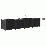 Helloshop26 - Lot de 4 cache-pots modernes pour jardin 160 x 40 x 37,5 cm en acier noir 02_0058545 - noir acier 3000240650956