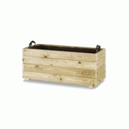 HORTALIA Jardinière rectangulaire Ghio 90x40x40 en bois traité pour l’extérieur - marron Bois massif 700214 HORTALIA Jardinière rectangulaire Ghio 90x40x40 en bois traité pour l’extérieur - marron Bois massif 700214