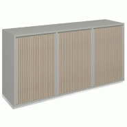 Meuble Vertigo T01 6 tiroirs à l'anglaise MDF naturel et blanc mat 180x47x93cm