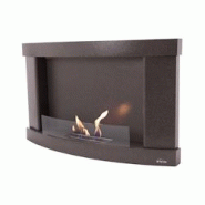 PURLINE Cheminée à l'éthanol en acier noir et verre trempé - gris acier 8436545095676 PURLINE Cheminée à l'éthanol en acier noir et verre trempé - gris acier 8436545095676