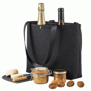 Sac feutrine noir anses textile - Sac feutrine noir anses textile -