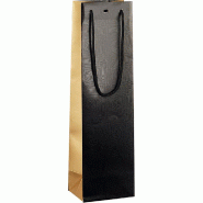 Sac papier 1 bouteille cuivre/noir 11x9x39cm par 12