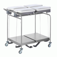 Sclessin 374.796S Chariot Porte-Sacs 4 Sacs Carrés Couvercles et Pédales Professionnel - 374.796S