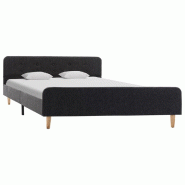 VidaXL Cadre de lit Gris foncé Jute 160 x 200 cm Modèle Iermonis - 284898