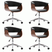 VidaXL Chaises pivotantes à manger lot de 4 Noir Similicuir Modèle Yandria - 3054873