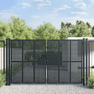 Vidaxl portail de jardin anthracite 300x250 cm acier 154570