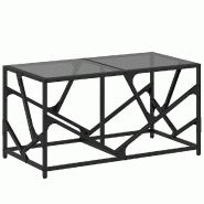 VidaXL Table basse avec dessus en verre noir 78,5x40x41 cm acier Modèle Imperial Horizon - 845995