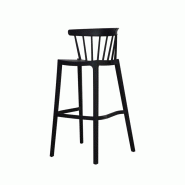 Windson - Tabouret de bar empilable en polypropylène Noir