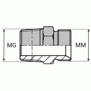 Adaptateur droit mâle gaz conique x mâle DIN bague BS - 1/8' , 9.72 , 10X100