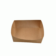 Betik Ecoline – 750 unités – Barquette rectangulaire carton kraft – 23 x 16,5 x 4 cm 1100 ml - marron en carton 1011007