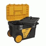 Boite à outils mobile 59.5 x 38 x 42 cm Malette de chantier roulante avec Poignée télescopique Coffre à outils VITO - noir 5604612682415