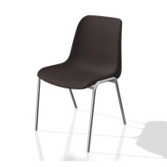 Chaise collectivité Coque universelle - Polypropylène - Brun - Pieds métal chromé - lot de 6 Chaise collectivité Coque universelle - Polypropylène - Brun - Pieds métal chromé - lot de 6