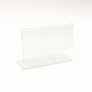 Chevalet transparent pour étiquettes 6x4cm - par 10 - acrylique