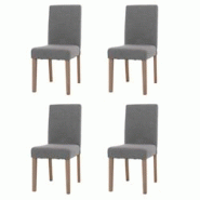 Décoshop26 - Lot de 4 chaises de salle à manger dossier haut en tissu bouclé gris pieds clair 04_0007514 - gris 3000262167272 Décoshop26 - Lot de 4 chaises de salle à manger dossier haut en tissu bouclé gris pieds clair 04_0007514 - gris 3000262167272
